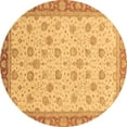 thumbnail image 1 of Ahgly Company Indoor Round Abstract Brown Modern Area Rugs, 5' Round, 1 of 4
