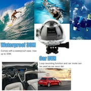 CNMODLE black HD Panoramic Mini Action Camera 0.96 Inch Display HD Sport VR Camcorder