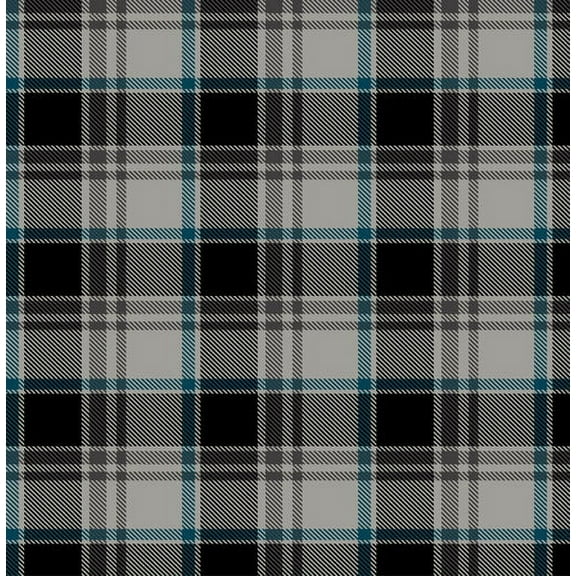 Fleece London Plaid Charcoal Fleece Fabric Print by the Yard o33297-3b