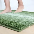 thumbnail image 3 of Soft Bathroom Rug Non-Slip Green Chenille Furry Bath Mats 32"x20" Absorbent Water Rugs for Bathtub Shower Room, 3 of 6