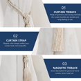 thumbnail image 3 of 2pcs Curtain Tiebacks Cotton Tassel Curtain Holdback Elastic Ropes Curtain Tie Ropes Buckle Drapery for Window Draperies, 3 of 7