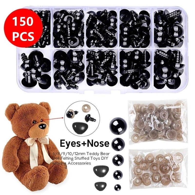 Sassy Bears 18mm BROWN Cat Safety Noses for bears crafts 10 noses dolls 