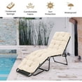 thumbnail image 6 of Chair, 72” x 22” x Chaise Lounge w/4 String Ties, Thickened, Tufted Patio Recliner for Outdoor Indoor Cushions, 1 Count (Pack of 1), Beige, 6 of 18