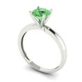 thumbnail image 2 of Clara Pucci 14K White Gold Solid Gold Green Solitaire Anniversary Ring for Women - 1 cttw Round Cut, 2 of 8