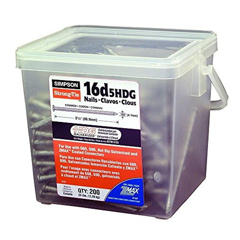 Simpson Strong-Tie 8D 1-1/2 in. Wood Joiner Hot-Dipped Galvanized Steel Nail Round Head 5 lb Simpson Strong-Tie 8D 1-1/2 in. Wood Joiner Hot-Dipped Galvanized Steel Nail Round Head 5 lb