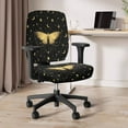 thumbnail image 5 of FKELYI Vintage Butterfly Moon Star Print Office Chair Cover Removable Swivel Computer Chair Slipcover Anti-Dust Armchair Protector for Home Office Decor, Pack of 2, 5 of 7