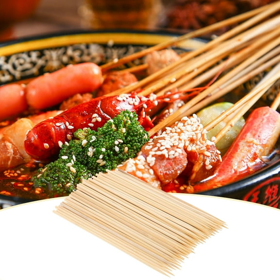 FOMIYES 200Pcs Barbecue Skewers Bamboo Skewers Food Skewer Sticks Skewers for Grilling BBQ Bamboo Skewers