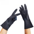 thumbnail image 4 of Guantes impermeables resistentes a ácidos y álcalis Guantes de látex con protección química engrosados de color negro, 4 of 4