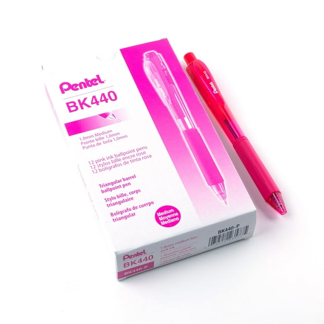 Bolígrafo Pentel BK440 tinta rosa 1,0 mm paquete de 12