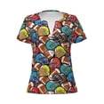 thumbnail image 3 of Naloa American Football Print T-Shirts Short Sleeve V Neck Tees for Women Fashion Tops Trendy Lightweight Soft Casual Summer Outfits Clothes, 3 of 5