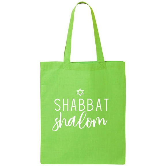 Shabbat Shalom Cotton Canvas Tote Bag