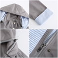 thumbnail image 4 of Vedolay Women Ladies Raincoat Zip Jacket Hoodie Sports Riding Outwear Coat 2023 Grey,XL, 4 of 5