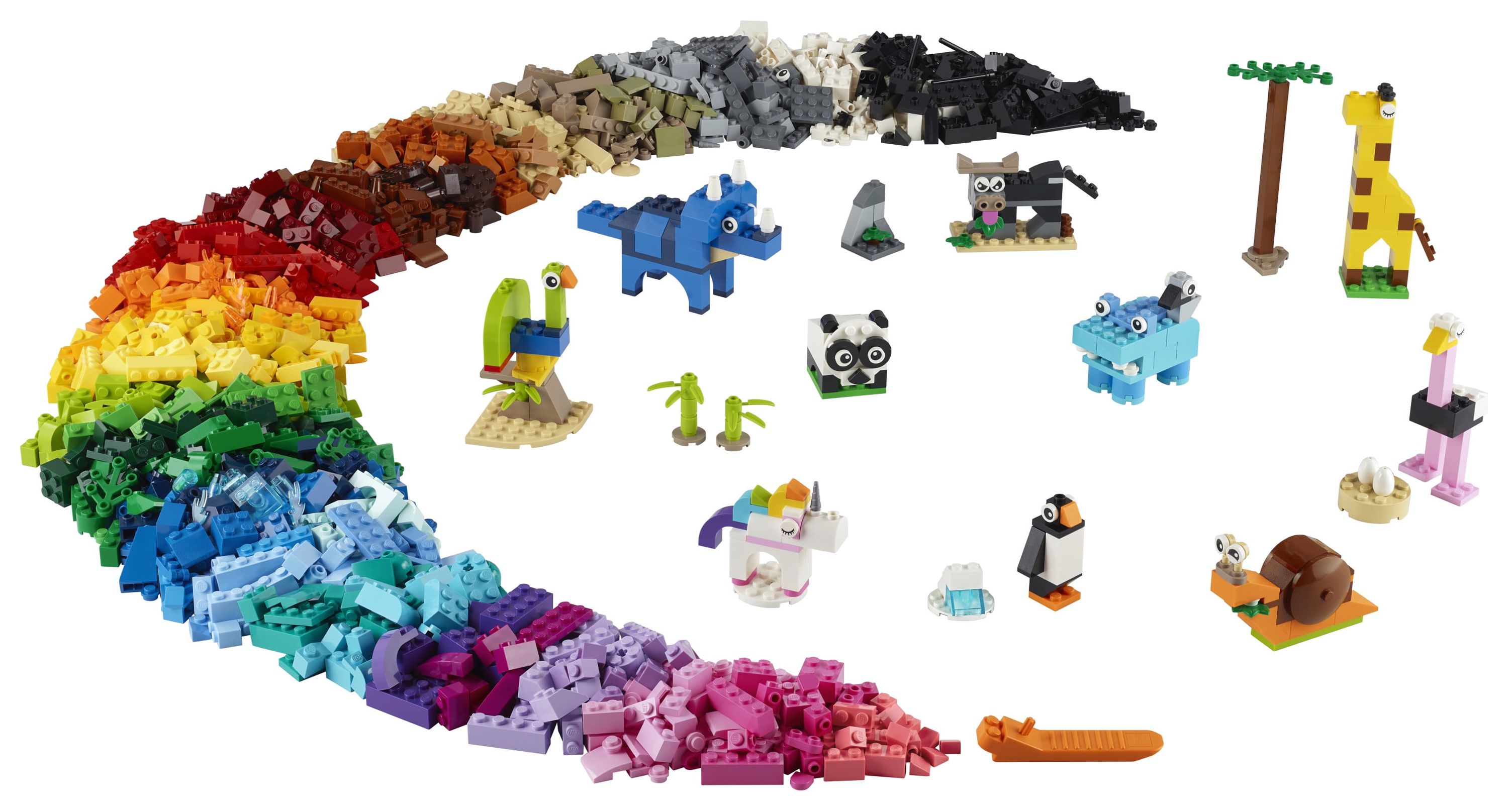 LEGO Classic Bricks and Animals 11011 Creative Toy That Builds into 10 Amazing Animal Figures (1,500 Pieces) - image 3 of 6
