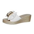 thumbnail image 2 of Sandal Women Women's Fashionable And Casual Summer Bow Thick-Soled Outdoor Wedge Sandals,White,41, 2 of 9