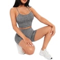 thumbnail image 5 of Casual Solid Spaghetti Strap Sleeveless Grey Womens Cami Top & Biker Shorts Set (Women's), 5 of 5