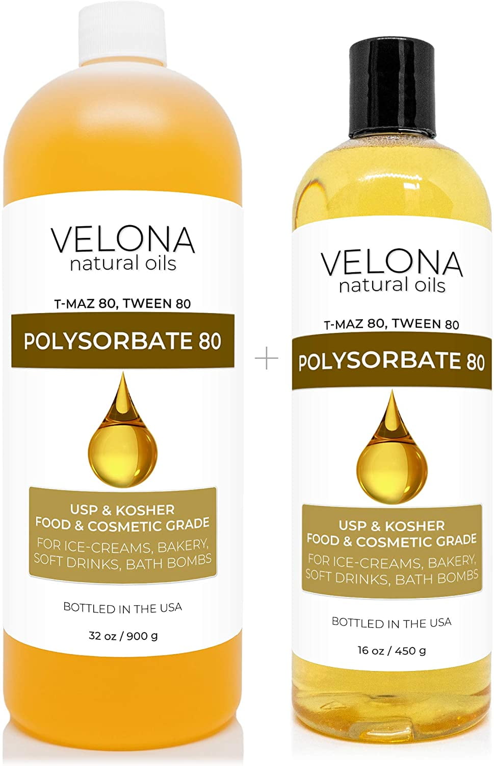 Polysorbate 80 by Velona 16 oz, Solubilizer, Food & Cosmetic Grade, All  Natural for Cooking, Skin Care and Bath Bombs, Sprays, Foam Maker