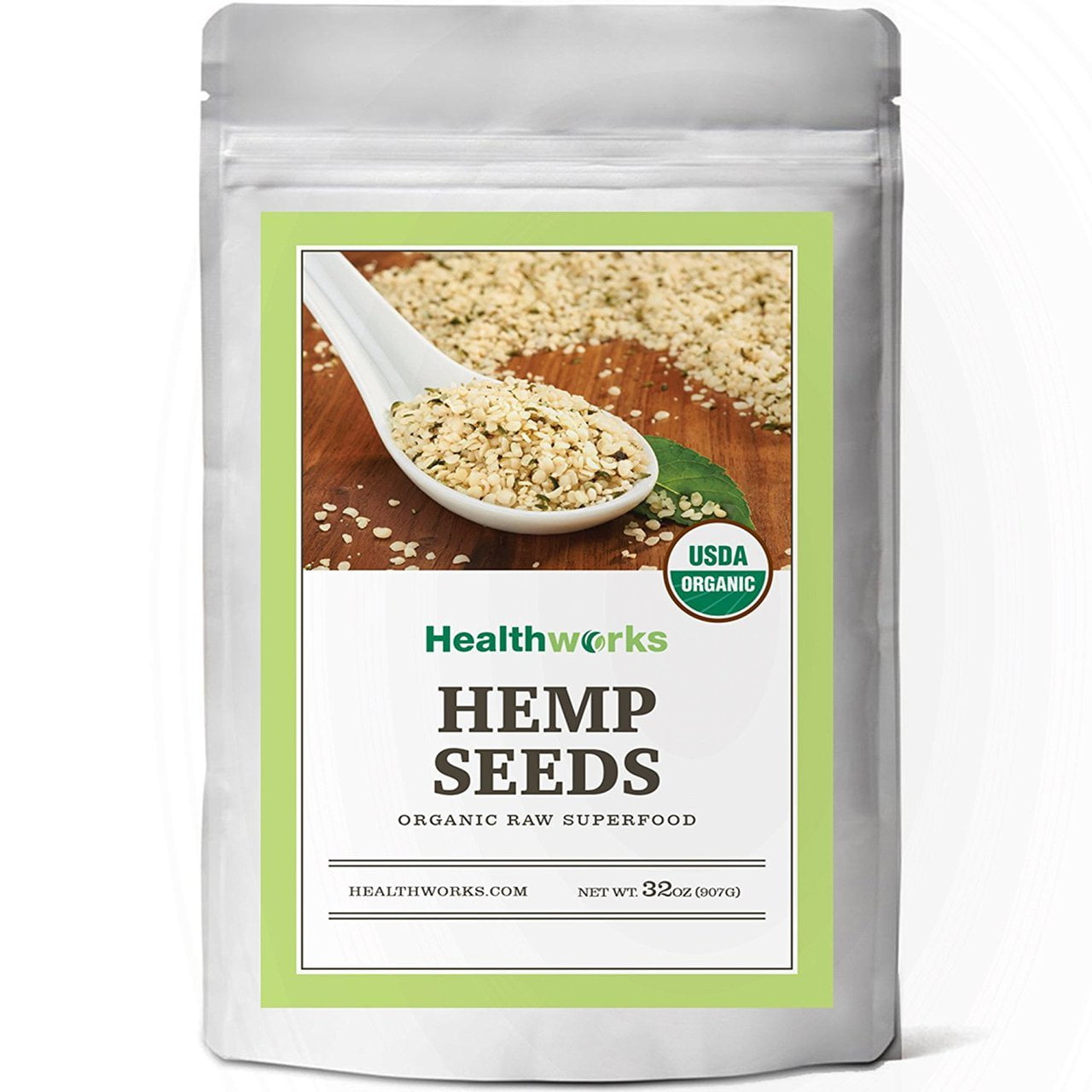 Healthworks Hemp Seeds Shelled Raw Organic, 2lb (32 oz)