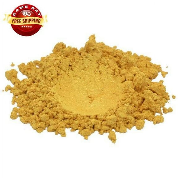 GOLD BASIC YELLOW ORANGE LUXURY MICA COLORANT PIGMENT POWDER COSMETIC GRADE 2 OZ