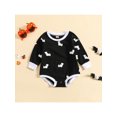 thumbnail image 2 of Gureui Toddler Infant Baby Boys Girls Halloween Romper, Cartoon Ghost/Bat Print Long Sleeves Round Neck Jumpsuit, 2 of 9