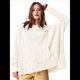thumbnail image 1 of Sudadera con Capucha Extragrande para Mujer, Jersey con Mangas Murciélago y Cuello Redondo, Jersey con Diseño de Gofre Crema M, 1 of 7