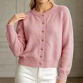 thumbnail image 7 of ATOYSOY Women Sweater Crew Neck Knitted Cardigan Elegant Long Sleeve Fashion Casual Sweater Top For Daily Wear, 7 of 7
