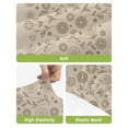 thumbnail image 4 of Japanese Bar Stool Covers Set of 6, Beige Farmhouse Retro Floral Leaf Pattern Stretch Washable Bar Chair Covers with Backs, Removable Pub Counter Height Chair Cover for Kitchen Dining Room Cafe, 4 of 7