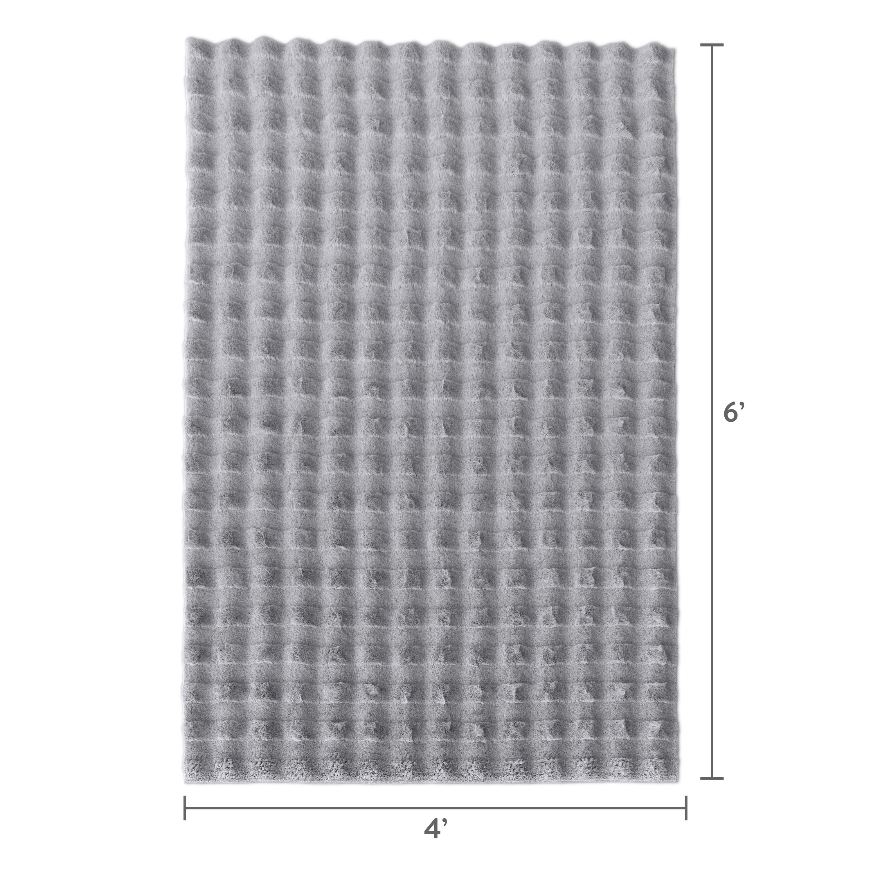 Mainstays Kids Gray Bubble Fur Area Rug, 4' x 6'