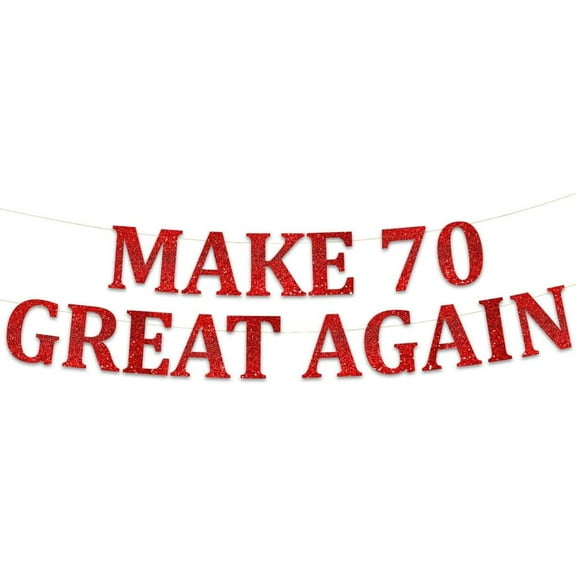 Funny 70th Birthday Party Red Banner - Happy 70th Wedding Anniversary Decorations - Milestone Birthday Party Decorations