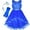 Cobalt Blue Set, variant on Flower Girls Dress Black Princess Crown Dress Up Party 8 Years