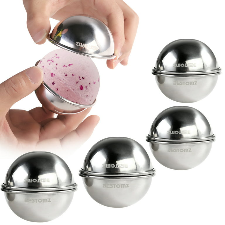 BESTOMZ 8pcs Stainless Steel Bath Bomb Mold DIY Make Bath Bombs 6.5cm/ 7cm  for Crafting Your Own Fizzles 