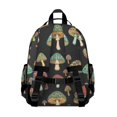 thumbnail image 3 of Mushroom and Eye Black Pattern Cute School Backpack Bag for School with Padded Back and Adjustable Shoulder Straps 15.25"x11.5"x5.25", 3 of 5