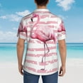 thumbnail image 4 of Pofeuu Flamingo Print Hawaiian Shirt for Men Sleeves Casual Button Down Summer Beach Dress Shirts T-Shirts,Large, 4 of 7
