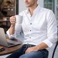 thumbnail image 3 of TANSILING Men's & Big Men's Classic Fit Dress Shirt with Long Sleeves, Sizes S-3XL, 3 of 6