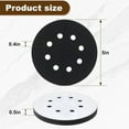 thumbnail image 6 of 5 Inch 8 Holes Soft Density Interface Pads Hook and Loop Sponge Cushion Buffer Round Backing Pad Foam Sanding Pads 4Pack, 6 of 7