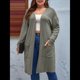 thumbnail image 5 of Cárdigan de Punto Ligero y Suave para Mujer, de Talla Grande, con Mangas Largas, Abierto Al Frente y Bolsillos. Verde XL, 5 of 7