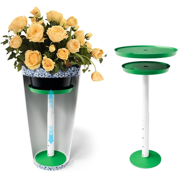 Insertos de altura ajustable para macetas grandes, elevador de plantas alto y cónico para macetas interiores