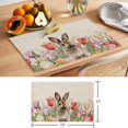 thumbnail image 6 of Easter Rabbit Placemats Set of 6 Spring Tulips Flowers Leaves Botanical Retro Place Mats Indoor Wipeable Table Mats Washable Dining Table Placemats for Kitchen Holiday Party Home Decor 13x19 Inch, 6 of 9