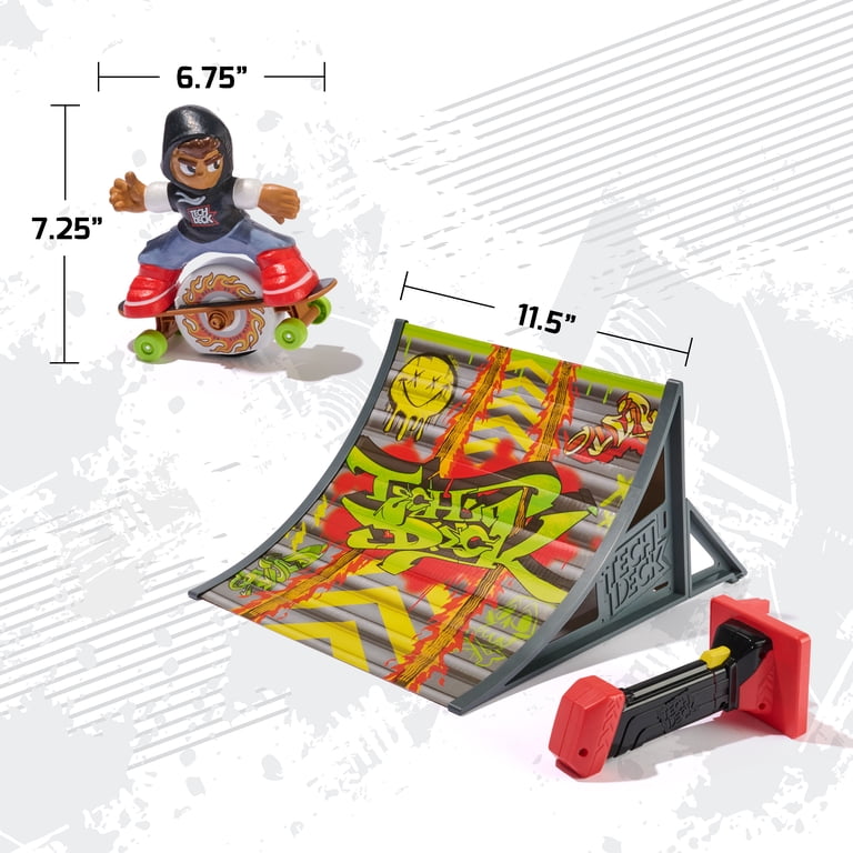TECH DECK Shred N' Blast Motorized Skateboard Toy with Ramp