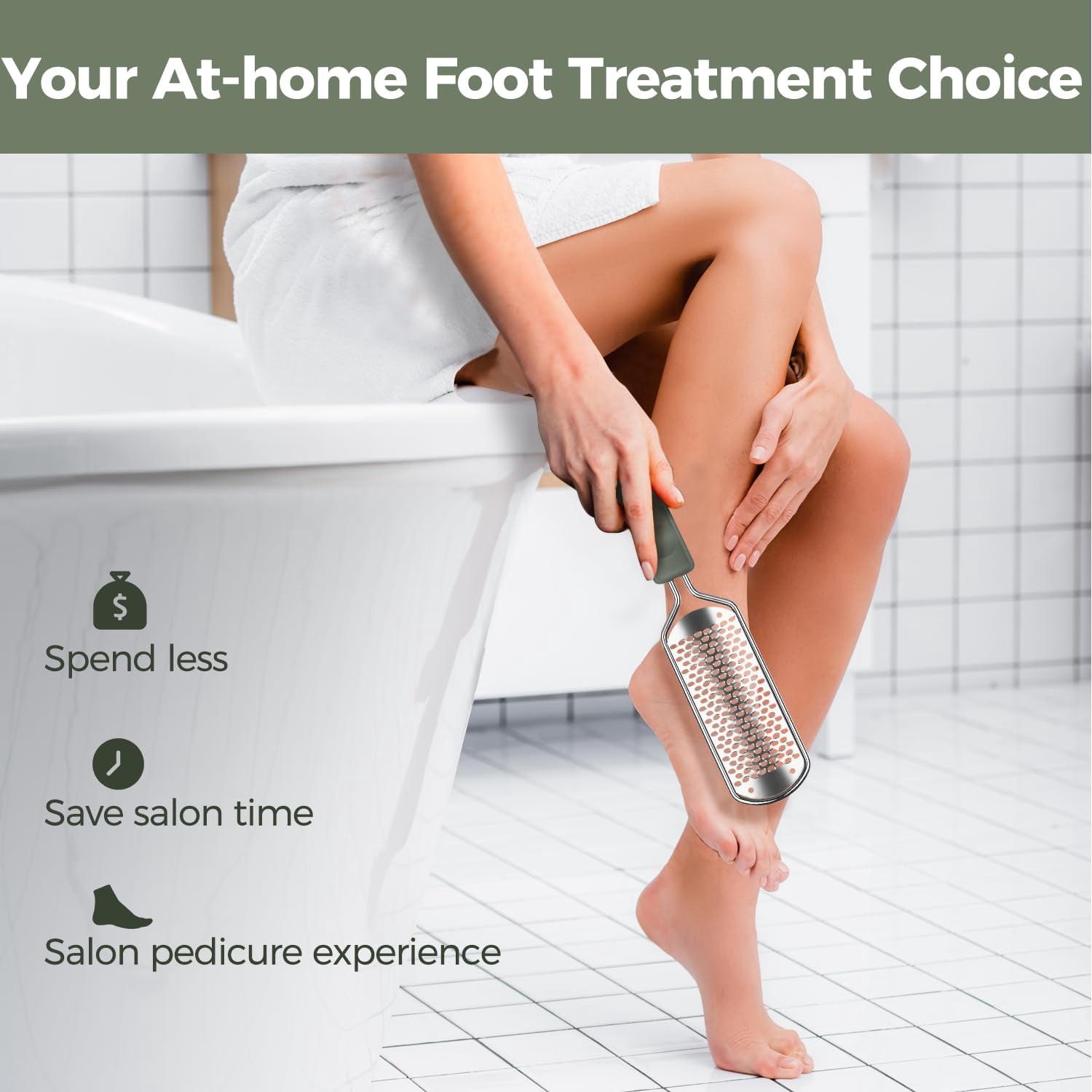 Foot File Foot Scrubber Pedicure - Callus Remover for Feet Professional Grater Rasp Foot Scraper Corns Callous Removers Cracked Dead Skin Remover for Dry and Wet Feet (Golden)
