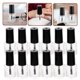 thumbnail image 4 of 20 botellas de vidrio transparente para esmalte de uñas portátil con pincel negro, 4 of 8