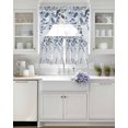 thumbnail image 3 of Navy Blue Eucalyptus Leaves Swag Curtains for Living Room/Bedroom Windows, Retro Country Leaf Botanical Kitchen Curtains and Valances Set 36 Inch Length, Light Filtering Swags Valance Curtain Panels, 3 of 5
