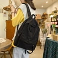 thumbnail image 2 of Waterproof Nylon Backpack for Women Simple Solid Color Bookbag Travel Backpack for Student Girls School Bag Female Shoulder Bags, 2 of 6