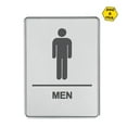 thumbnail image 2 of M&T Displays Aluminum Restroom Bathroom Sign Silver 6x8 with Braille for Office Business Restaurant, 2 of 8