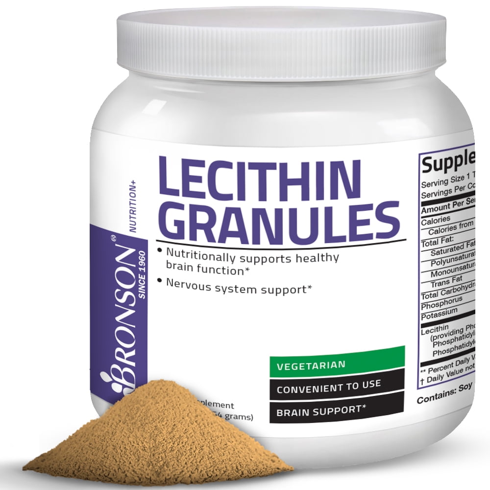 Bronson Lecithin Granules (Powder) 7500 MG (1 Lbs, 454 Grams, or 16 Ounces)