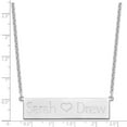 thumbnail image 3 of 925 Sterling Silver Cable Name Initials Necklace Chain SS/Brushed 2 Names with Heart Bar 18 inch, 3 of 3