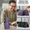 thumbnail image 7 of Case For Samsung Galaxy S25 Ultra 5G 6.9" RFID Blocking Protective Purse Case With Magsafe 7-card Slots Kickstand 2 In 1 Detachabl Flip Shockproof Protective Leather Cover,Purple, 7 of 7