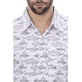 thumbnail image 3 of LA LEELA Mens Short Sleeve Button Down Casual Beach Shirt S Saltwater Fish White, 3 of 6