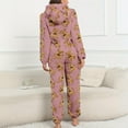 thumbnail image 4 of Taqqpue Women's Onesie Hooded Pajamas Fluffy Zipper Long Sleeve Fleece Jumpsuit Sleepwear, 4 of 9