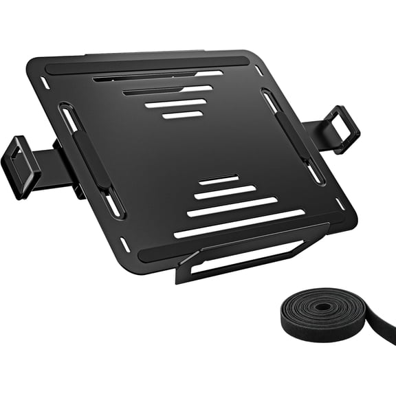 monTEK Laptop Tray for Monitor Arm, Adjustable 12"-18" Laptops up to 19.8 lbs, Heavy-Duty Steel VESA Mount with Safety Straps, 75x75/100x100