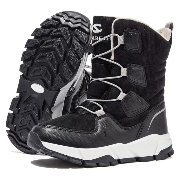 HOBIBEAR Kids Snow Boots Boys Girls Mid Calf Waterproof Warm Faux Fur Lined Insulated Winter Boots(Toddler/Little Kid/Big Kid)